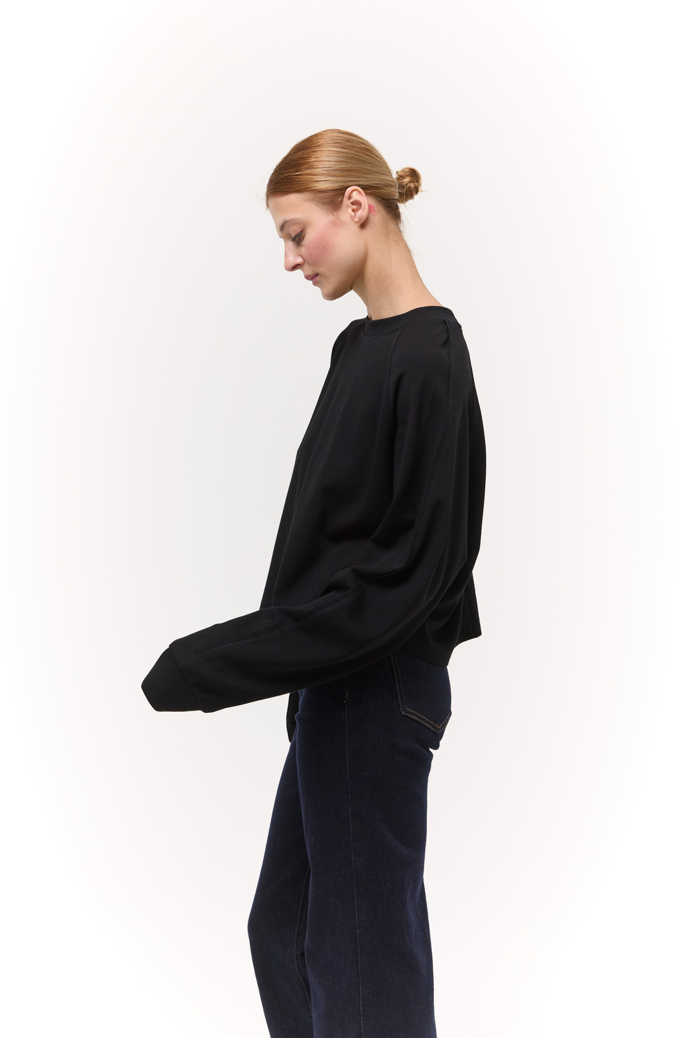 Лонгслів базовий oversize Чорний