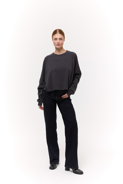 Лонгслів базовий oversize Графітовий