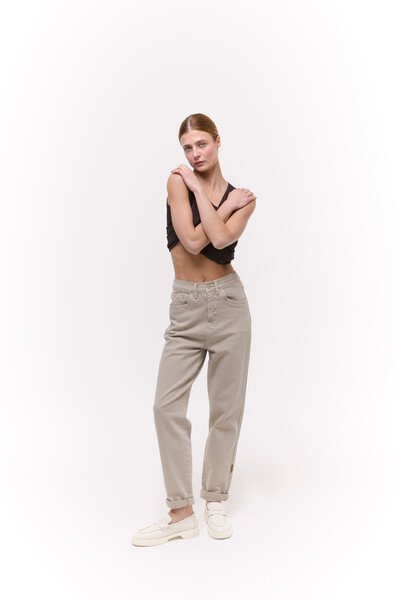 Джинси звужені (tapered) Бежеві Джинси звужені (tapered) Бежеві