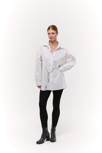 Сорочка Oversize з ланцюжком Біла Сорочка Oversize з ланцюжком Біла