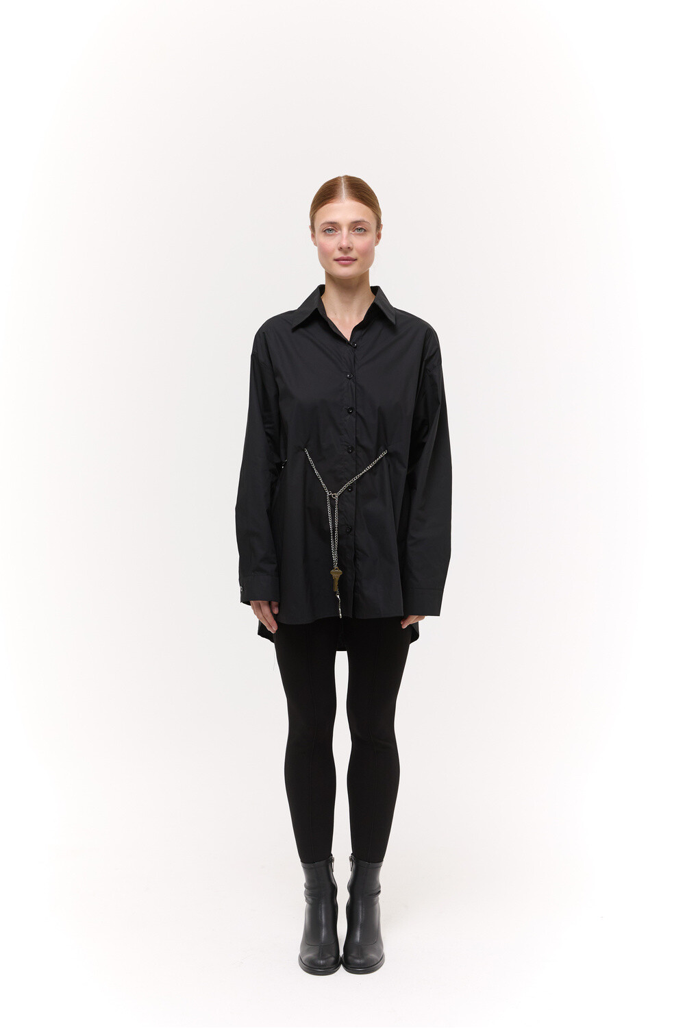 Сорочка Oversize з ланцюжком Чорна